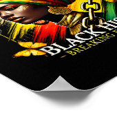 チェーンごとに黒い歴史の月を破る女性Bla ポスター (角)