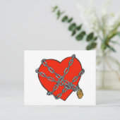 チェーンとロックされたハート ポストカード (スタンド正面)