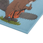 チェーンソーおもしろいガのユーモアを持つビーバー カッティングボード (角)