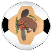 チェーンソーおもしろいガのユーモアを持つビーバー サッカーボール (回転)