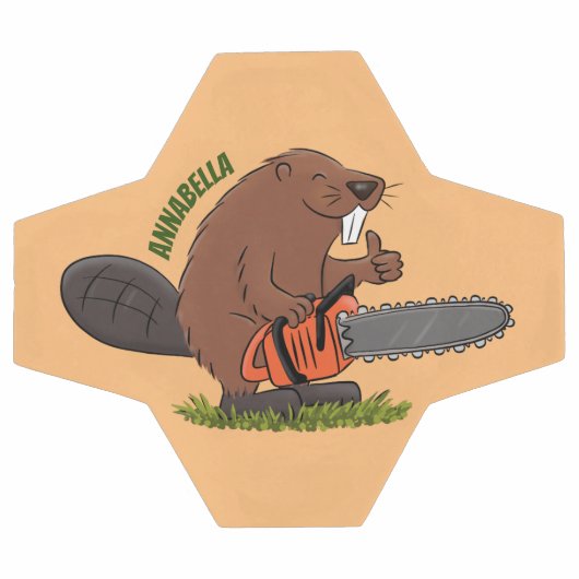 チェーンソーおもしろいガのユーモアを持つビーバー サッカーボール (フラット)