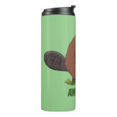 チェーンソーおもしろいガのユーモアを持つビーバー タンブラー (回転左)