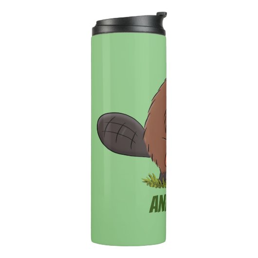 チェーンソーおもしろいガのユーモアを持つビーバー タンブラー (回転左)