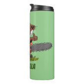 チェーンソーおもしろいガのユーモアを持つビーバー タンブラー (回転右)