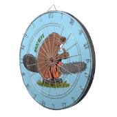 チェーンソーおもしろいガのユーモアを持つビーバー ダーツボード (正面右)