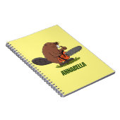 チェーンソーおもしろいガのユーモアを持つビーバー ノートブック (右側)