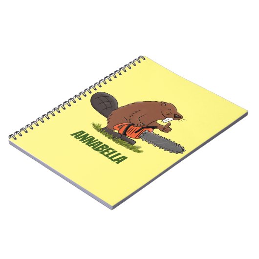 チェーンソーおもしろいガのユーモアを持つビーバー ノートブック (左側)