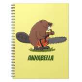 チェーンソーおもしろいガのユーモアを持つビーバー ノートブック (正面)