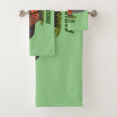 チェーンソーおもしろいガのユーモアを持つビーバー バスタオルセット (インサイチュ)