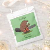 チェーンソーおもしろいガのユーモアを持つビーバー フェイバーバッグ (クリップ留めされた状態)