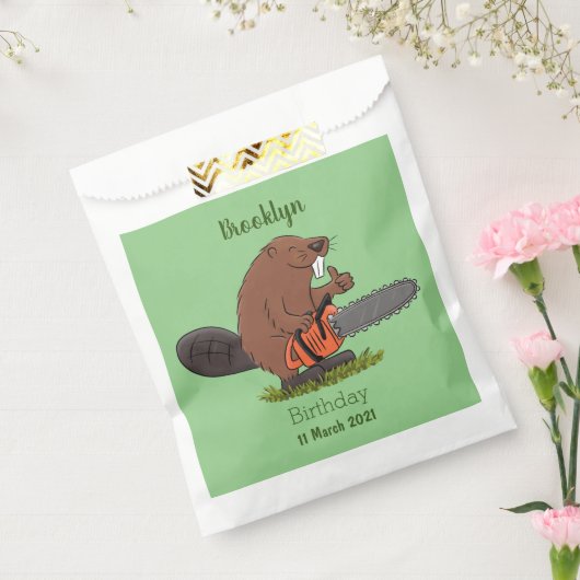 チェーンソーおもしろいガのユーモアを持つビーバー フェイバーバッグ (封をした状態)