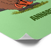 チェーンソーおもしろいガのユーモアを持つビーバー ポスター (角)