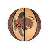 チェーンソーおもしろいガのユーモアを持つビーバー ミニバスケットボール (縦)