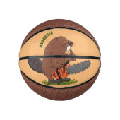 チェーンソーおもしろいガのユーモアを持つビーバー ミニバスケットボール (正面)