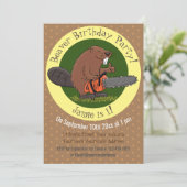 チェーンソーおもしろいガのユーモアを持つビーバー 招待状 (スタンド正面)