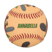 チェーンソーおもしろいガのユーモアを持つビーバー 野球ボール (正面)
