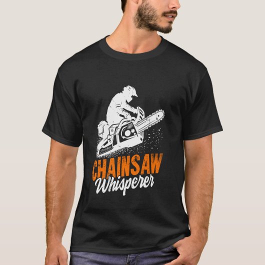 チェーンソーのささやき手チェーンソー Tシャツ (正面)