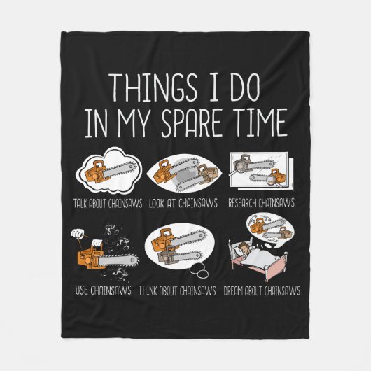チェーンソーのギフト男性木工職人ランバージャックArborist フリースブランケット (正面)