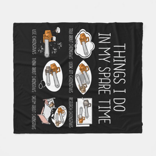 チェーンソーのギフト男性木工職人ランバージャックArborist フリースブランケット (正面(横))