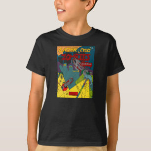 チェーンソーのシャツを着たレーザーアイズのゾンビ Tシャツ