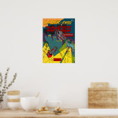 チェーンソーのポスターを使ったレーザー目のゾンビ ポスター (キッチン)