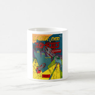 チェーンソーのマグカップを持つレーザー目ゾンビ コーヒーマグカップ
