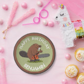 チェーンソーの誕生日おもしろいのビーバー ペーパープレート (パーティー)