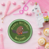 チェーンソーの誕生日おもしろいのビーバー ペーパープレート (パーティー)