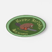 チェーンソーの誕生日おもしろいのビーバー ペーパープレート (アングル)