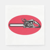 チェーンソーはっきりしたランバージャッキの伐採具 スタンダードランチョンナプキン (正面)