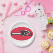 チェーンソーはっきりしたランバージャッキの伐採具 ペーパープレート (パーティー)