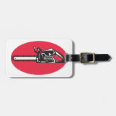 チェーンソーはっきりしたランバージャッキの伐採具 ラゲッジタグ (正面横)