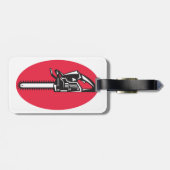 チェーンソーはっきりしたランバージャッキの伐採具 ラゲッジタグ (裏面横)