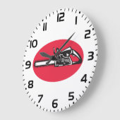 チェーンソーはっきりしたランバージャッキの伐採具 ラージ壁時計 (傾斜)