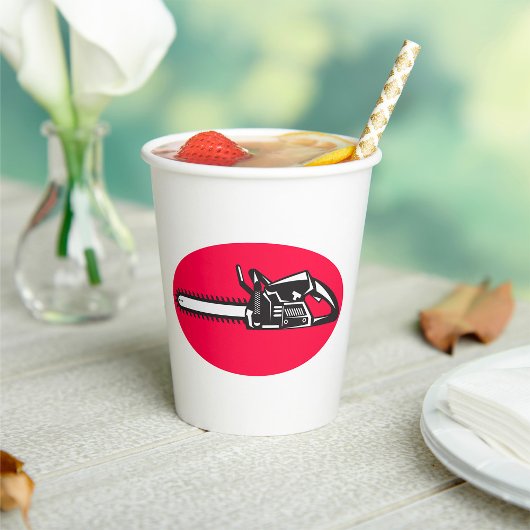 チェーンソーはっきりしたランバージャッキの伐採具 紙コップ