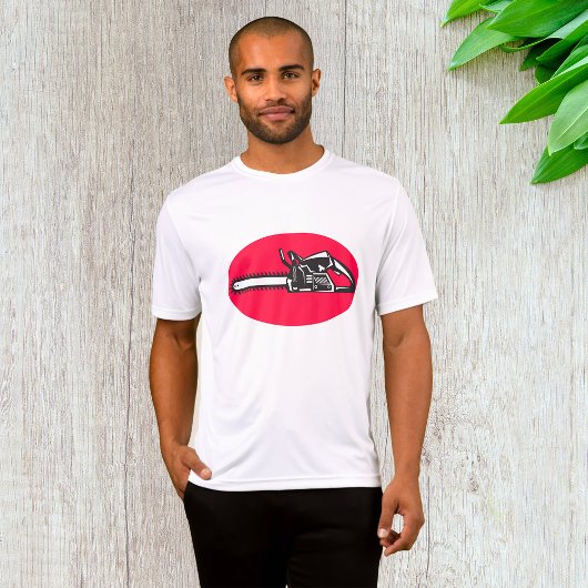 チェーンソーはっきりしたランバージャッキの伐採具 Tシャツ