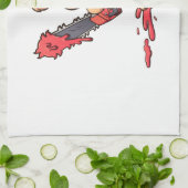 チェーンソーを持ち、微笑む邪悪なテディベア キッチンタオル (折り畳み)