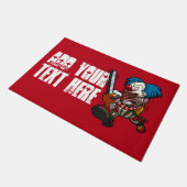 チェーンソーカラフルピエロハロウィンホラーマンガ ドアマット (アングル)