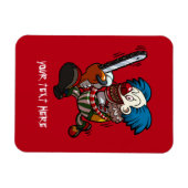 チェーンソーカラフルピエロハロウィンホラーマンガ マグネット (横)