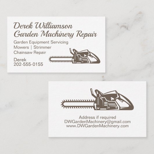 チェーンソーガーデン機械修理名刺 名刺 (正面/裏面)