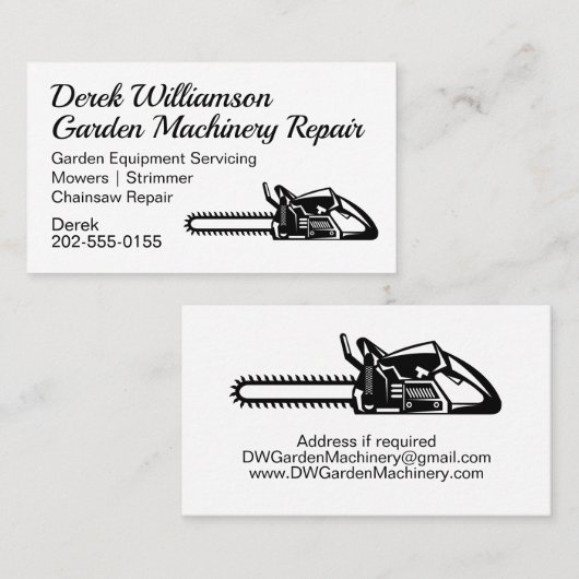 チェーンソーガーデン機械修理 名刺 (正面/裏面)
