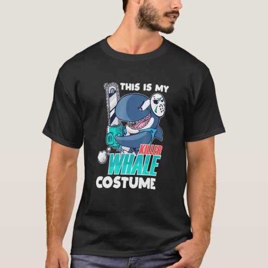 チェーンソーキラークジラの衣装オルカハロウィーン Tシャツ (正面)