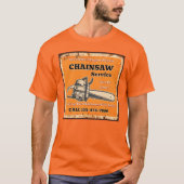 チェーンソーサービス 小型エンジン修理のカスタマイズ Tシャツ (正面)