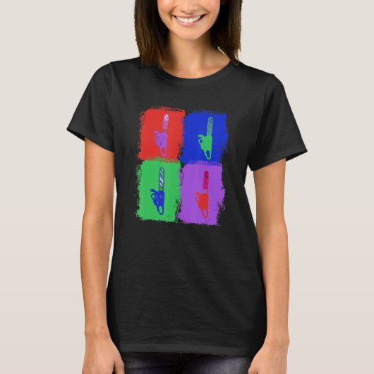 チェーンソーポップ・アートのアート Tシャツ (正面)