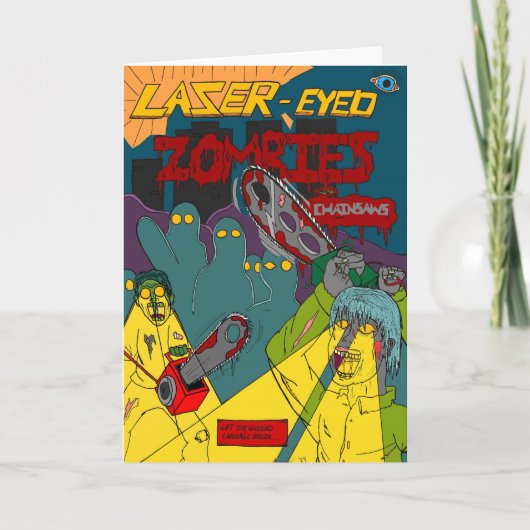 チェーンソー式グリーティングカード付きレーザーアイドゾンビ カード (正面)