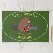 チェーンソー漫画おもしろいイラストレーション付きビーバー ペーパーパッド (インサイチュ)