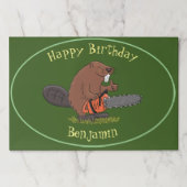 チェーンソー漫画おもしろいイラストレーション付きビーバー ペーパーパッド (正面)