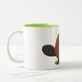 チェーンソー漫画イラストレーション付きビーバー ツートーンマグカップ (左)