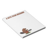 チェーンソー漫画イラストレーション付きビーバー ノートパッド (アングル)