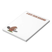 チェーンソー漫画イラストレーション付きビーバー ノートパッド (回転)